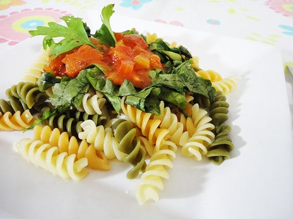 Macarrão com escarola